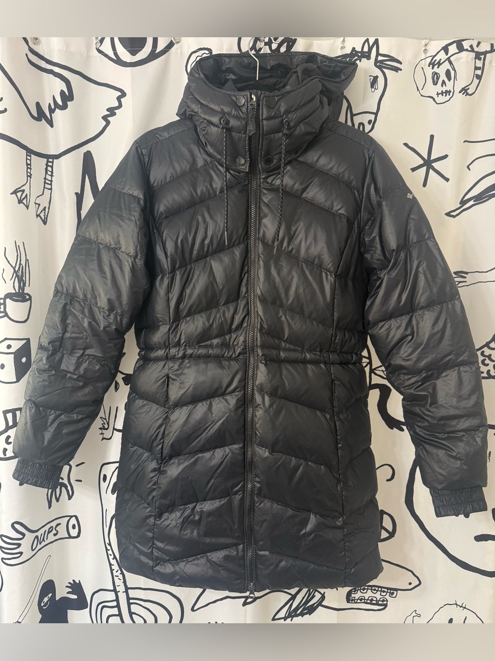Columbia Black Quilted Hooded Women's Puffer Coat